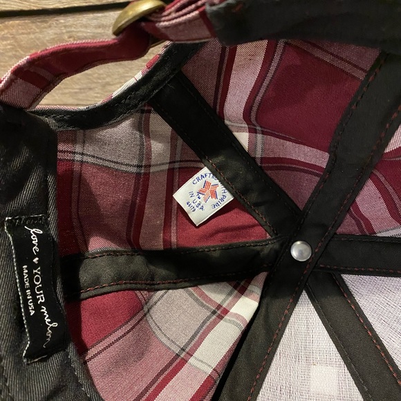 NWOT Awesome LOVE YOUR MELON Adjustable Plaid Cap - Made in USA, OSFM - Picture 8 of 9